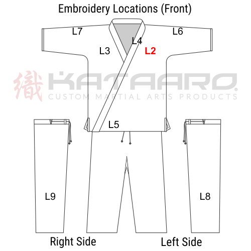 Embroidered Martial Arts Gi Left Chest Location