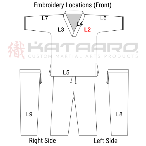 Embroidered Martial Arts Gi Left Chest Location