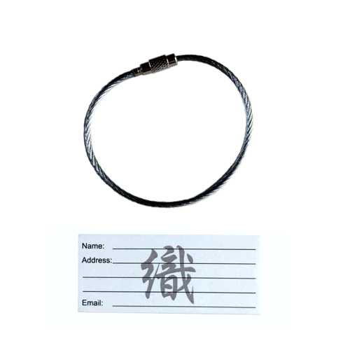 Luggage Tag Cable Ring and Address Card