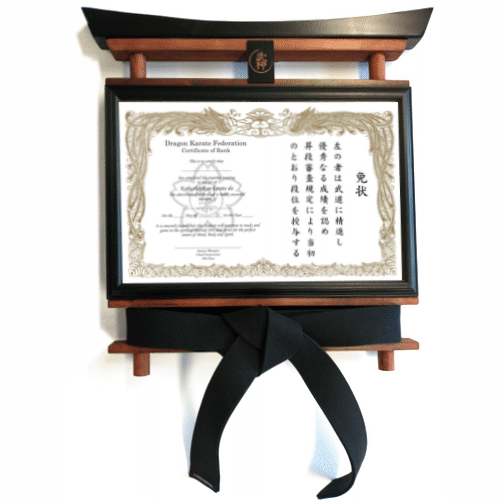 11x17 Landscape Martial Arts Certificate and Belt Display Torii Gate