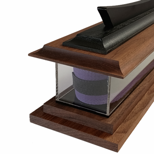 Martial Arts Belt Pagoda Desktop Display - End with purple stripe
