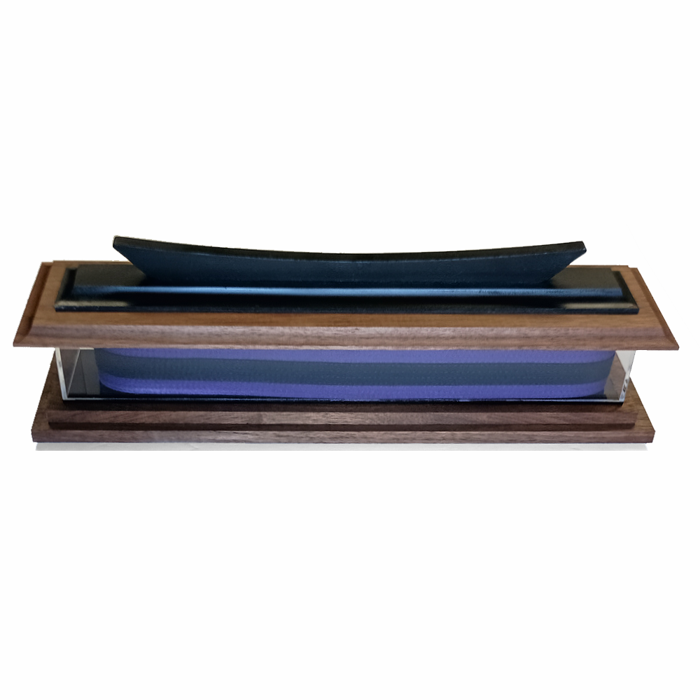 Martial Arts Belt Pagoda Desktop Display - Purple with Black Stripe