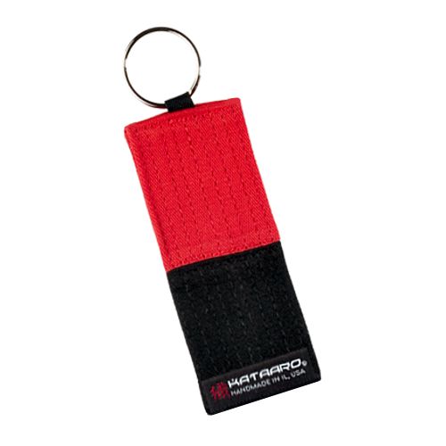 Black Red Panel Belt Key Chain
