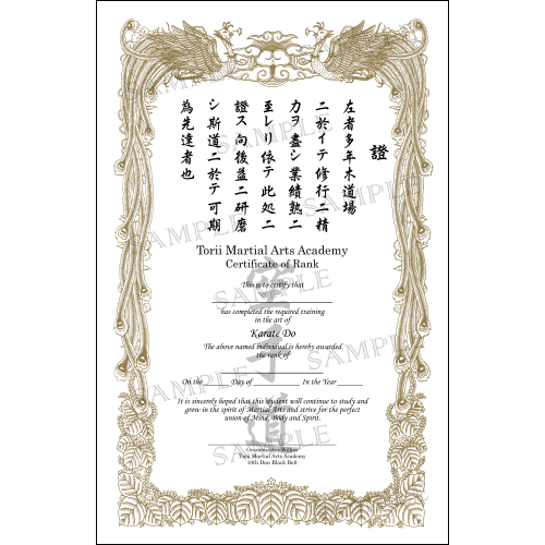 Pk.of 5 Details about   Martial Art Certificates Samurai Belt Rank Achievement Certificates 