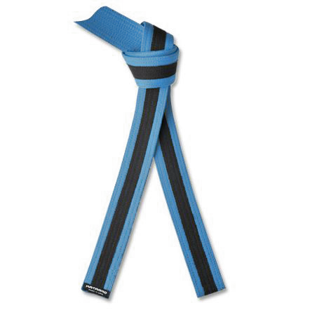 Martial Arts Light Blue Rank Belt with Black Stripe