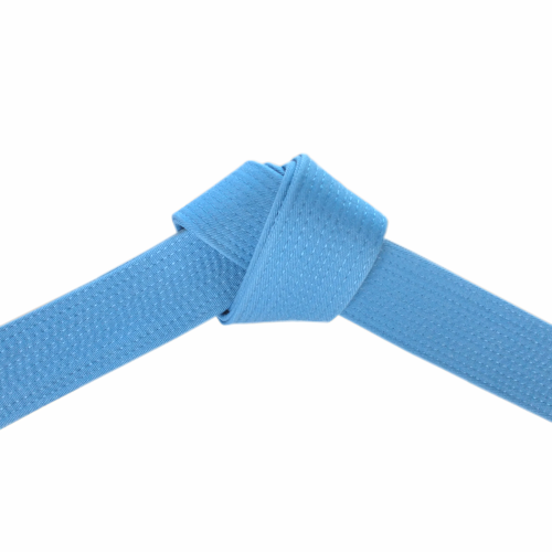 Martial Arts Jujitsu Belt Light Blue Tied