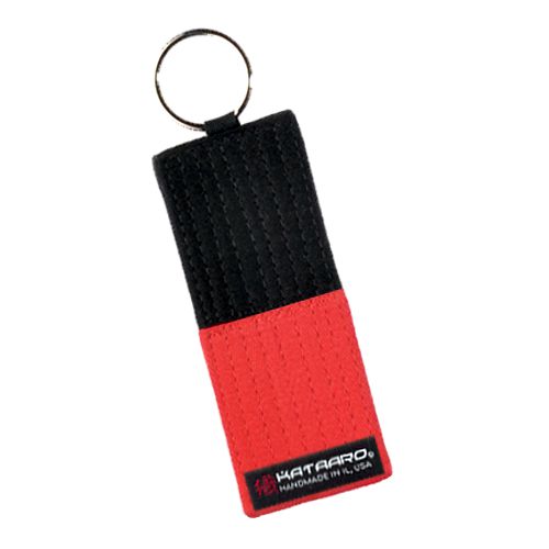 Red Black Panel Belt Key Chain