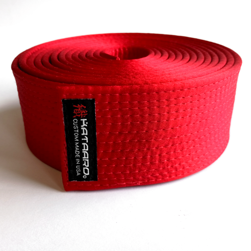 Martial Arts Red Satin Master Belt Rolled