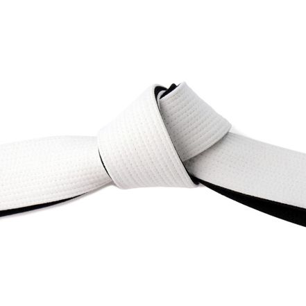 Martial Arts Master Belt White Black End Tied
