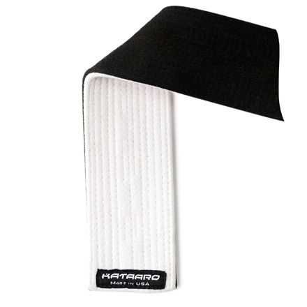 Martial Arts Master Belt White Black End Detail