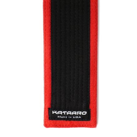 Deluxe Martial Arts Master Black Red Border Belt Label End
