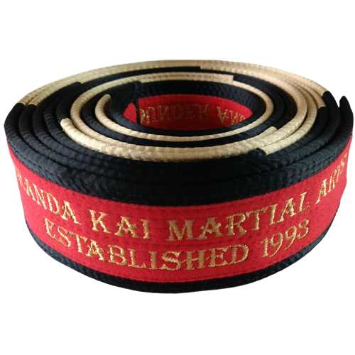 Embroidered Master Belt Red Black Gold Panel Border Algerian