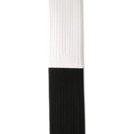 Deluxe Martial Arts Black White Panel Belt Detail