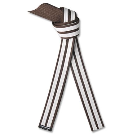 Martial Arts Brown Rank Belt with Double White Stripes