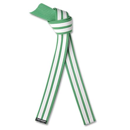 Martial Arts Green Rank Belt with Double White Stripes