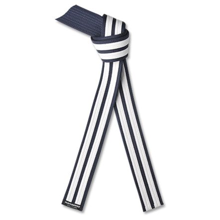 Martial Arts Midnight Blue Rank Belt with Double White Stripes