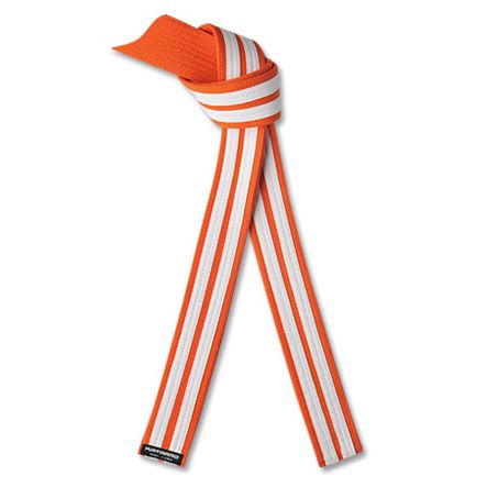 Martial Arts Orange Rank Belt with Double White Stripes