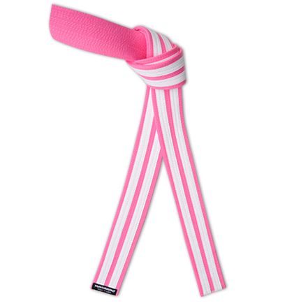 Martial Arts Pink Rank Belt with Double White Stripes