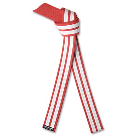 Martial Arts Red Rank Belt with Double White Stripes