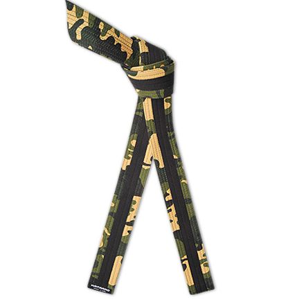 Martial Arts Camouflage Rank Belt with Black Stripe