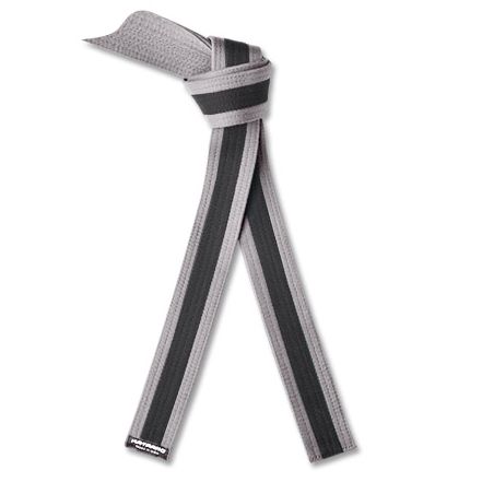 Martial Arts Gray Rank Belt with Black Stripe