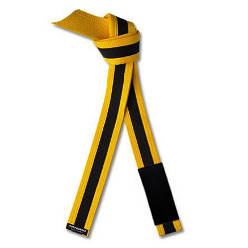 IBJJF Jujitsu Youth Yellow Rank Belt with Black Stripe