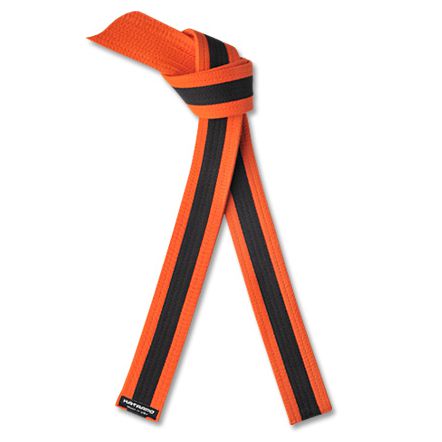 Martial Arts Orange Rank Belt with Black Stripe