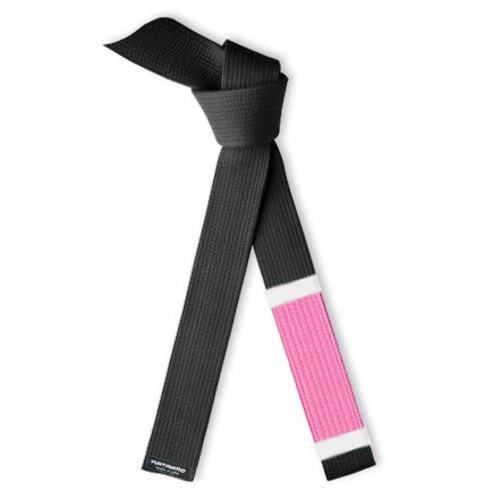 Breast Cancer Jujitsu BJJ Instructor Black Rank Belt with Pink Sleeve