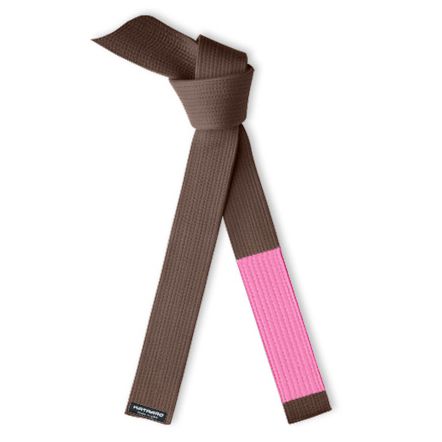 Breast Cancer Jujitsu BJJ Brown Rank Belt with Pink Sleeve