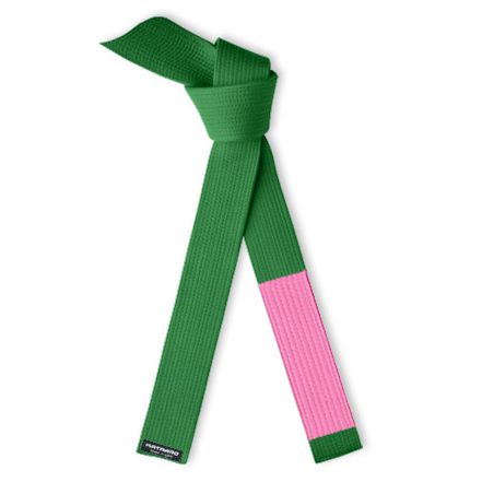 Breast Cancer Jujitsu BJJ Green Rank Belt with Pink Sleeve