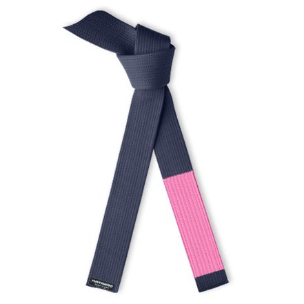 Breast Cancer Jujitsu BJJ Midnight Blue Rank Belt with Pink Sleeve