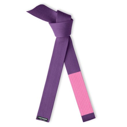 Breast Cancer Jujitsu BJJ Purple Rank Belt with Pink Sleeve