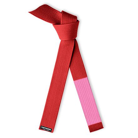 Breast Cancer Jujitsu BJJ Red Rank Belt with Pink Sleeve