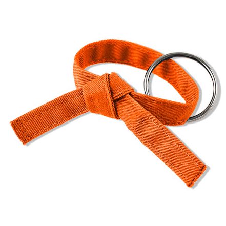 Six Sigma Rank Belt Key Chain Tied - Orange