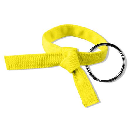 Six Sigma Rank Belt Key Chain Tied - Yellow