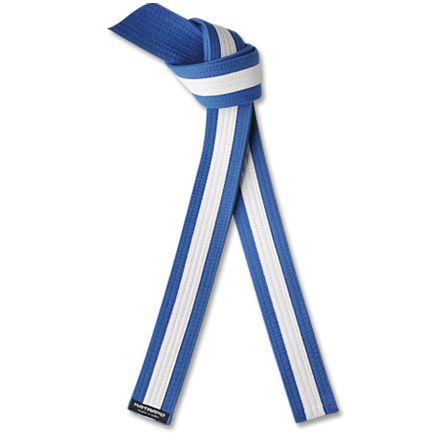 Martial Arts Blue Rank Belt with White Stripe