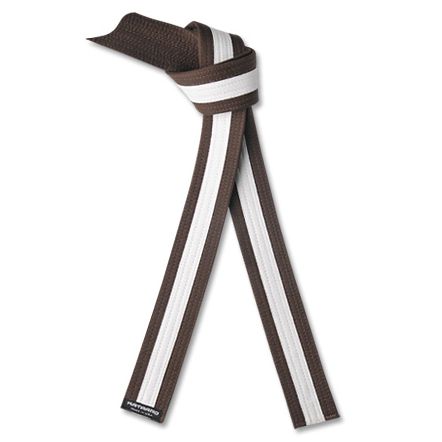 Martial Arts Brown Rank Belt with White Stripe