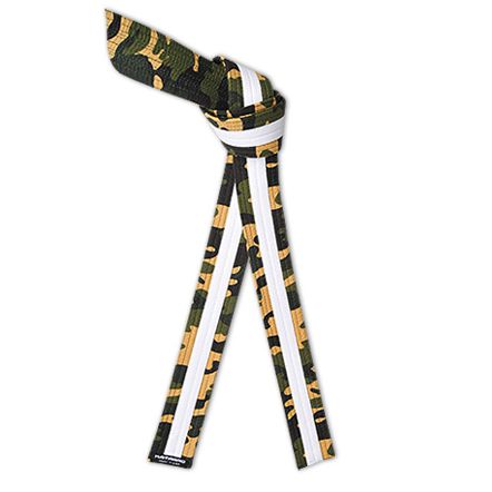 Martial Arts Camouflage Rank Belt with White Stripe
