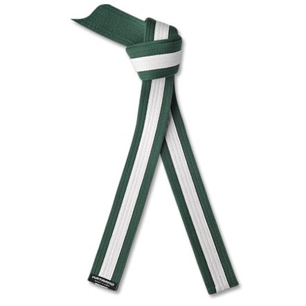 Martial Arts Dark Green Rank Belt with White Stripe
