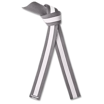 Martial Arts Gray Rank Belt with White Stripe