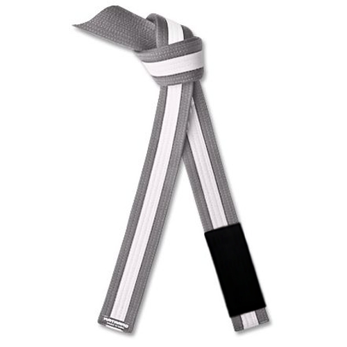 Jujitsu BJJ Gray Rank Belt with White Stripe