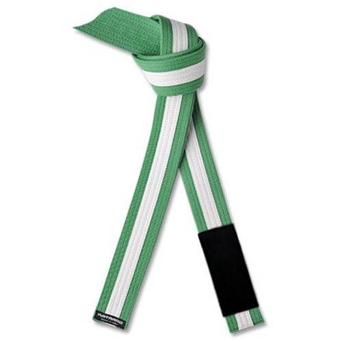 IBJJF Jujitsu Green Rank Belt with White Stripe