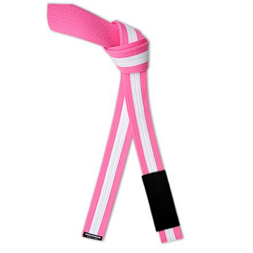 Jujitsu BJJ Pink Rank Belt with White Stripe