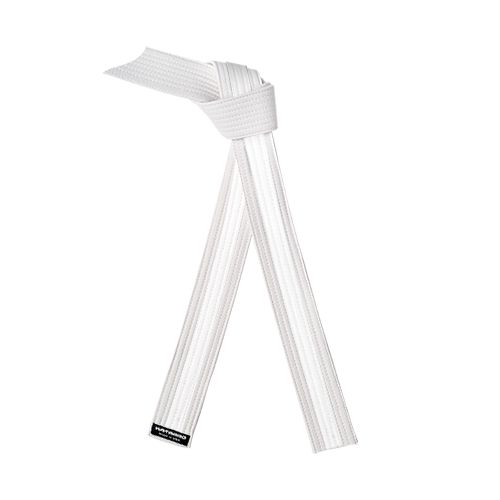 Martial Arts White Rank Belt with White Stripe