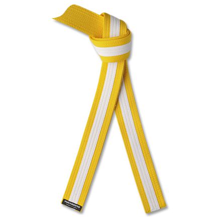 Martial Arts Yellow Rank Belt with White Stripe