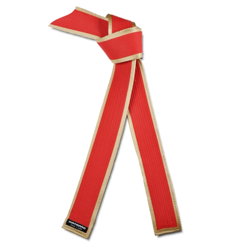 Deluxe Master Red Belt Satin Gold Border