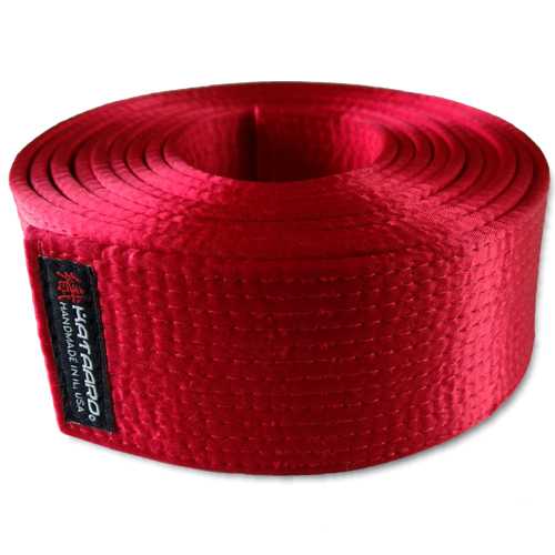 Deluxe Red Satin Martial Arts Belt Rolled