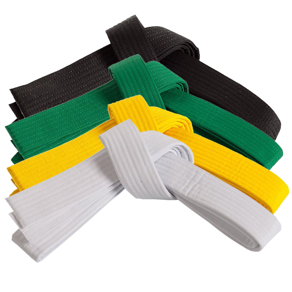 Six Sigma Basic Rank Belts in White, Yellow, Green, and Black
