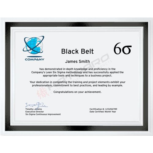 Six Sigma Black Belt Certificate