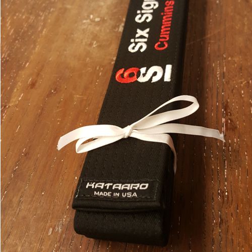 Embroidered Martial Arts Black Belt Cummins